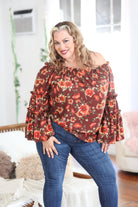 Rustic Floral Bell Sleeve Top Boutique Simplified