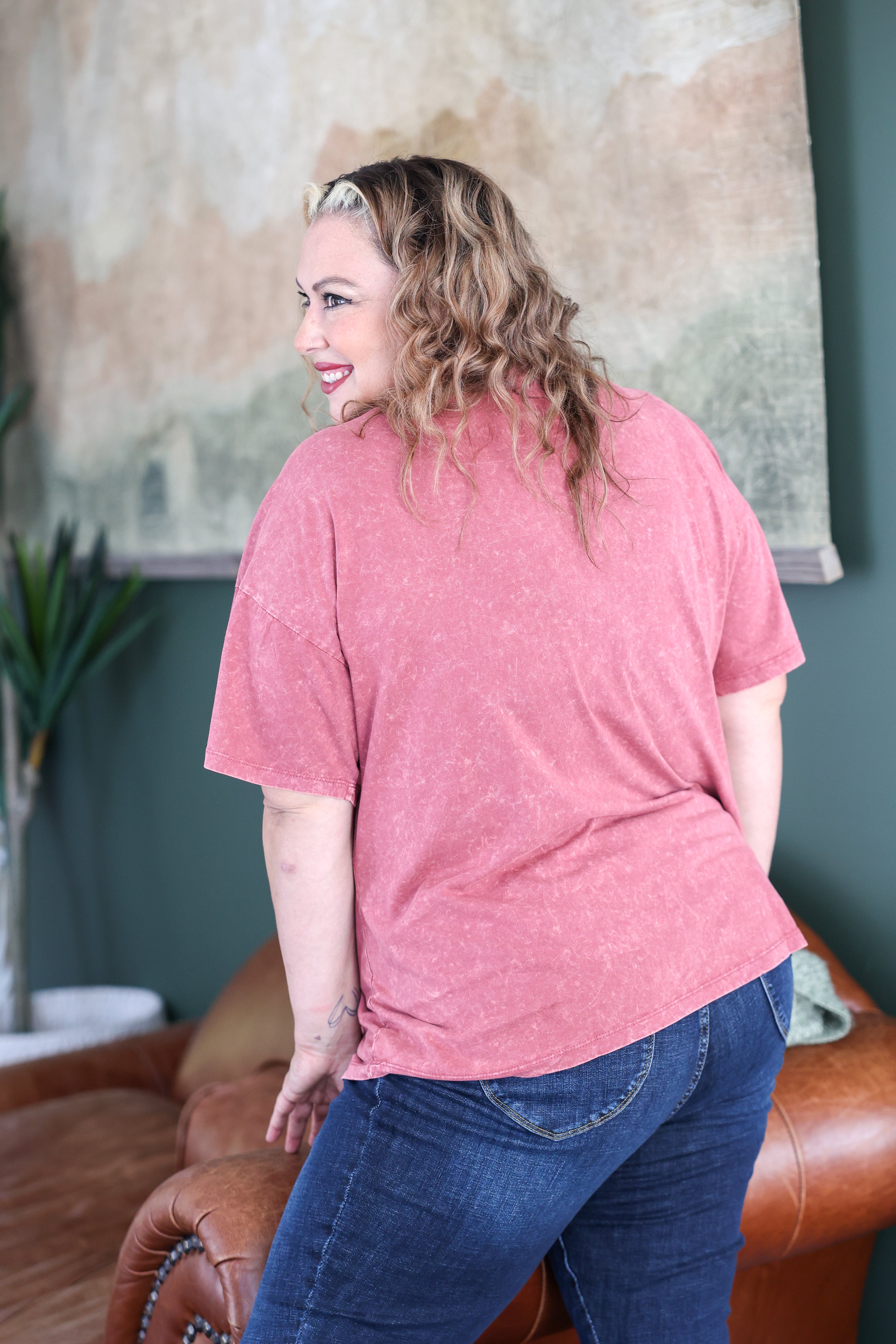 Mineral Washed Boyfriend Tee Boutique Simplified