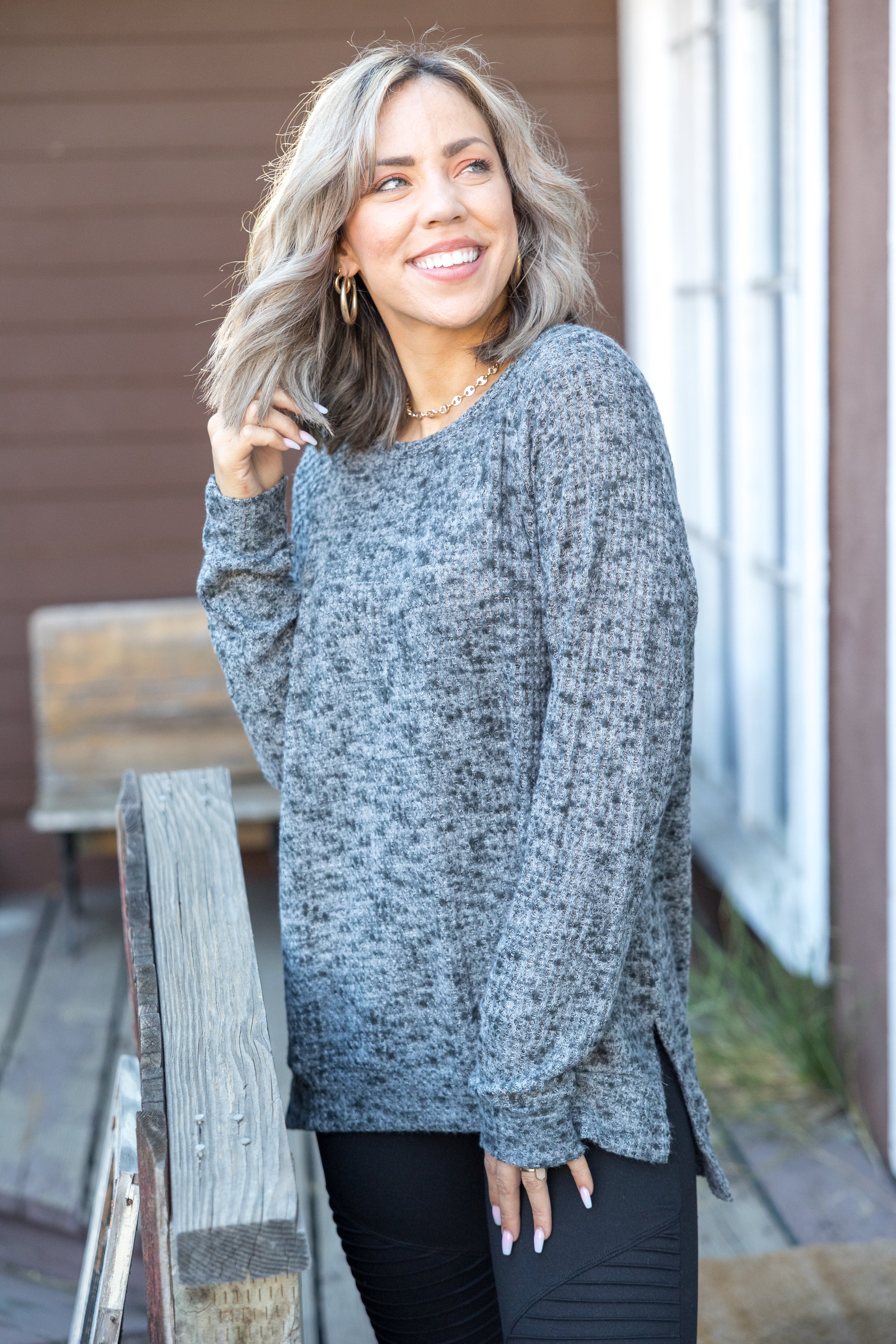 Peppered Knit Top Boutique Simplified