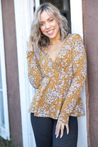 Mustard Floral Peplum Boutique Simplified