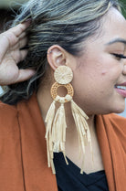 Raffia Fringe Braided Earrings Accessories Boutique Simplified