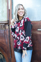 Wine Floral Pullover Boutique Simplified