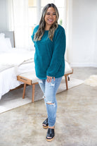 Shimmering Teal Long Sleeve Boutique Simplified