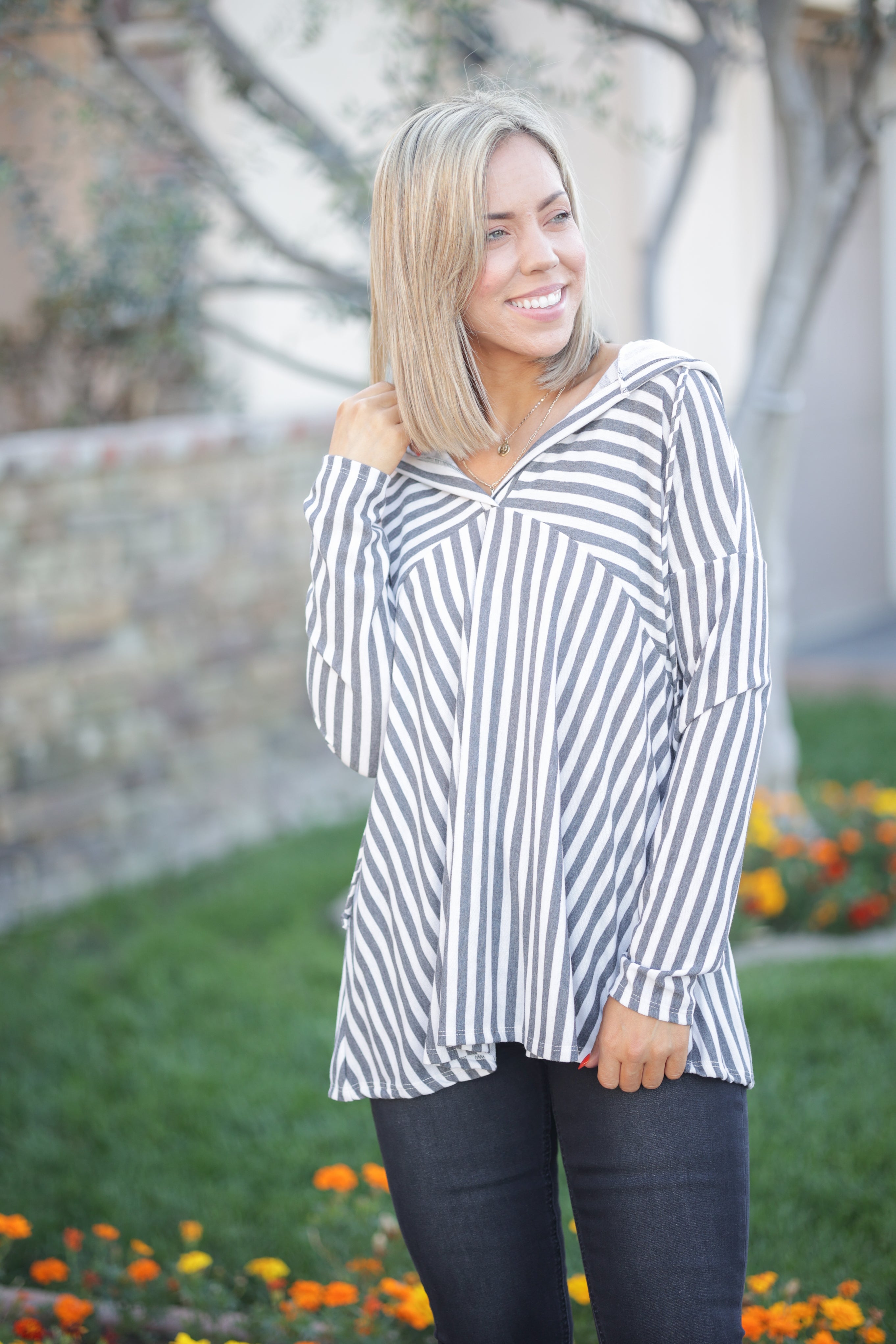 Striped Coastal Hoodie Boutique Simplified