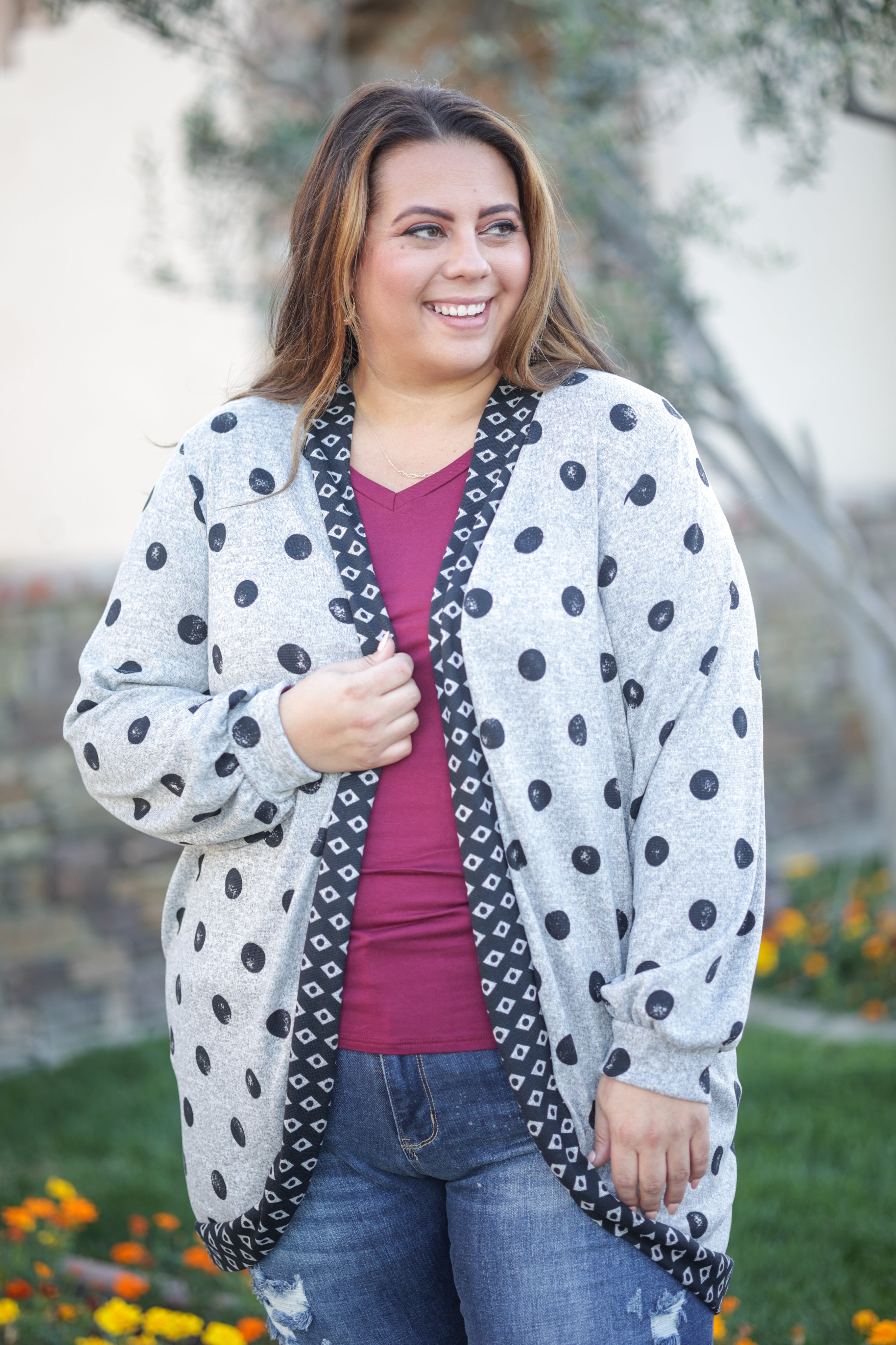 Too Dot To Handle Hacci Cardigan Boutique Simplified