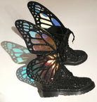 Butterfly Wings Shine Silver Leather Flat Women's Sneakers Fashionella