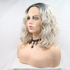 13*3" Lace Front Wigs Synthetic Mid-length Wavy 12" 130% Density Trendsi