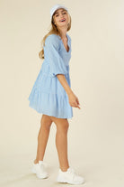 Gingham checked tiered dress Lilou