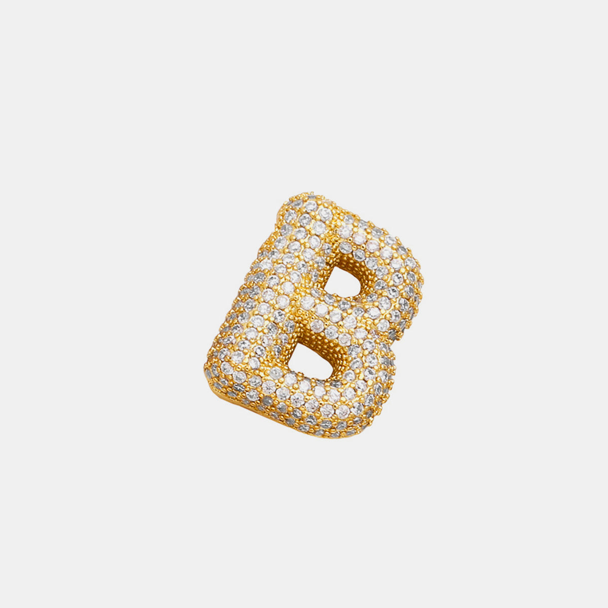 Gold-Plated Inlaid Zircon Letter Necklace Trendsi