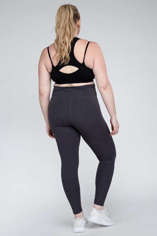 Plus Size V Waist Full Length Leggings Rae Mode