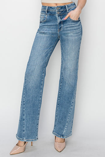 RISEN High Rise Ankle Straight Jeans Trendsi