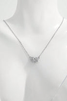 925 Sterling Silver Zircon Butterfly Pendant Necklace Trendsi