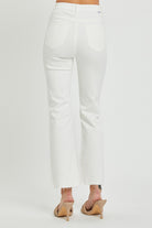 RISEN  Full Size High Rise Button Fly Straight Ankle Jeans Trendsi