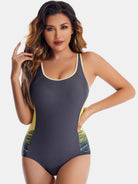 Scoop Neck Wide Strap One-Piece Swimwear Trendsi