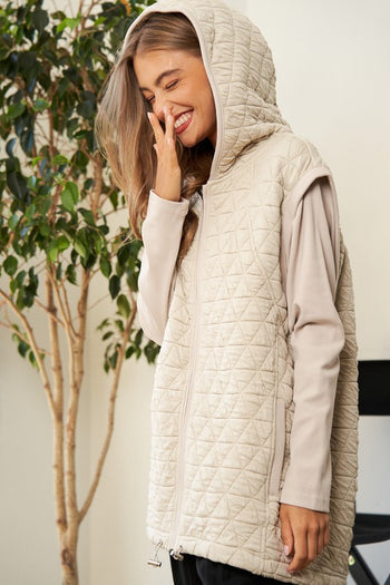 Solid Long Sleeve Zipper Front Hoodie Jacket Davi & Dani