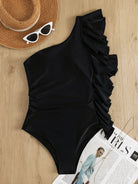 Ruffled Single Shoulder One-Piece Swimwear Trendsi