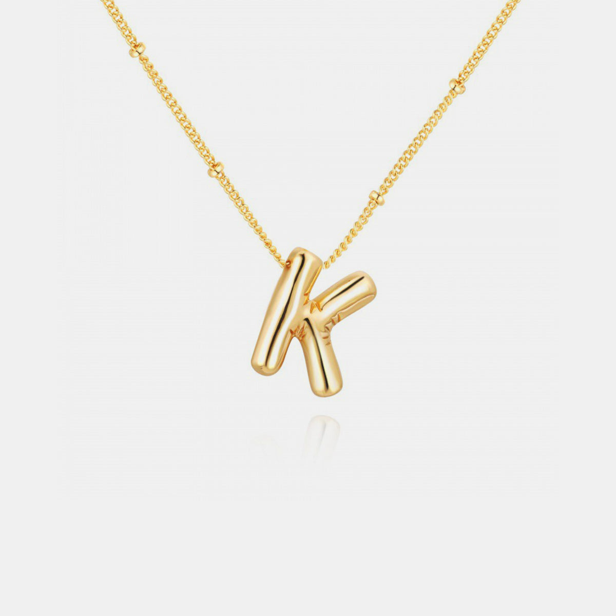 Gold-Plated Letter Pendant Necklace Trendsi