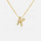 Gold-Plated Letter Pendant Necklace Trendsi