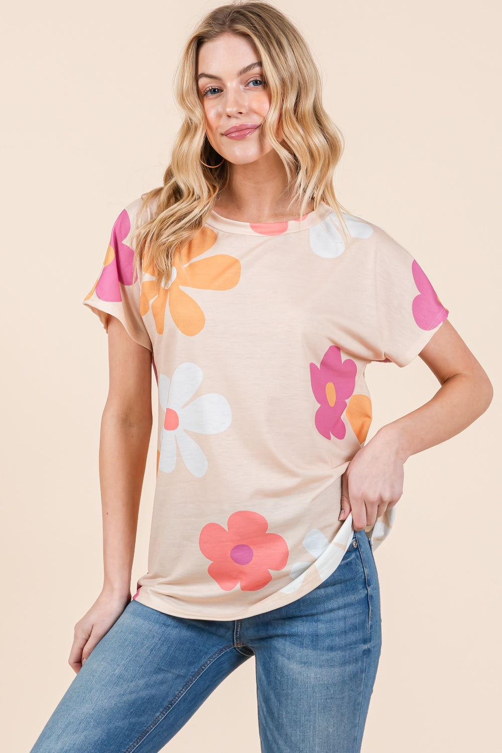Floral Short Sleeve T-Shirt Casual Chic Botique