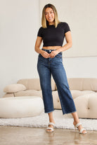 RFM Full Size Tummy Control High Waist Raw Hem Jeans Trendsi