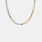 Freshwater Pearl Titanium Steel Bead Necklace Trendsi