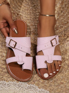 PU Leather Open Toe Sandals Casual Chic Boutique