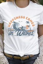 Happiness Comes In Waves Surf Graphic Tee Kissed Apparel