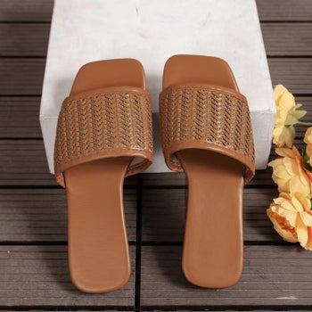 Rattan Woven Flat Sandals Casual Chic Boutique