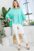 SOLID BUTTON DOWN BLOUSE e Luna