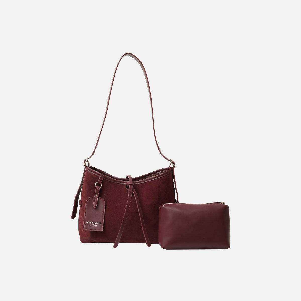 Shoulder Bag and PU Leather Clutch 2 Piece Set