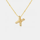 Gold-Plated Letter Pendant Necklace Trendsi