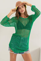 HYFVE Crochet Long Sleeve Cover Up Trendsi