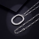 925 Sterling Silver Inlaid Moissanite Pendant Necklace Trendsi