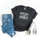 Basketball is my Favorite Season | Short Sleeve Crew Neck Olive and Ivory Retail