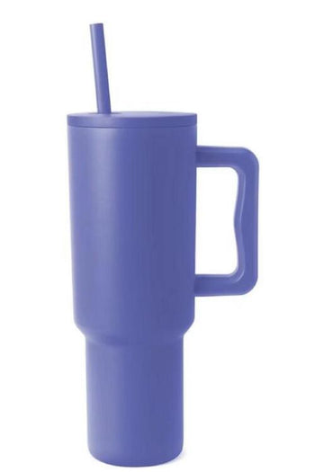 ClaudiaG Monochromatic Stainless Steel Tumbler with Matching Straw