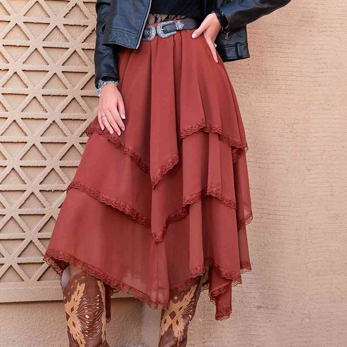 ClaudiaG Tasha Tiered Midi Skirt