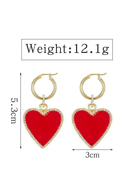 ClaudiaG Red Heart Drop Earrings