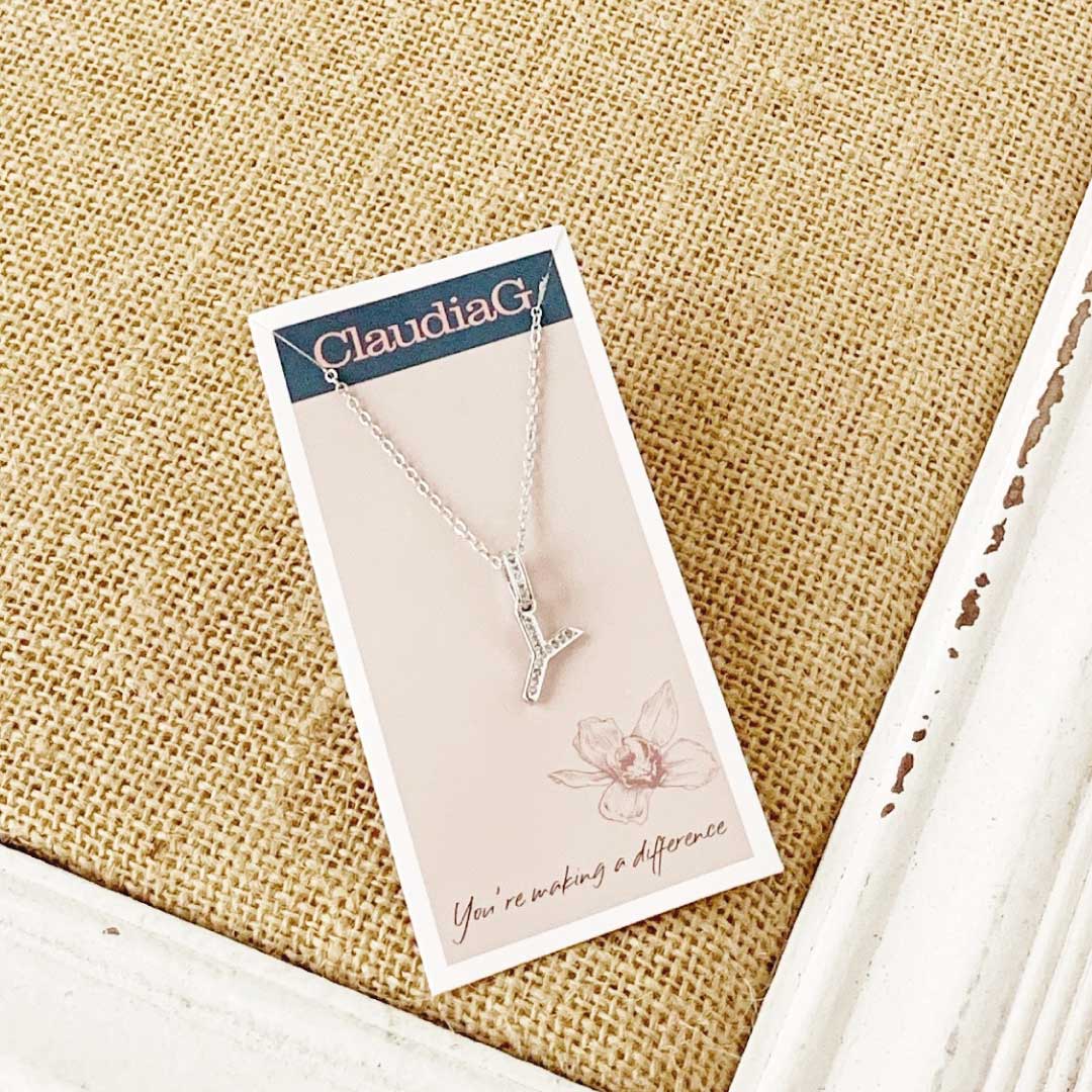 ClaudiaG Stainless Steel Letter Necklace