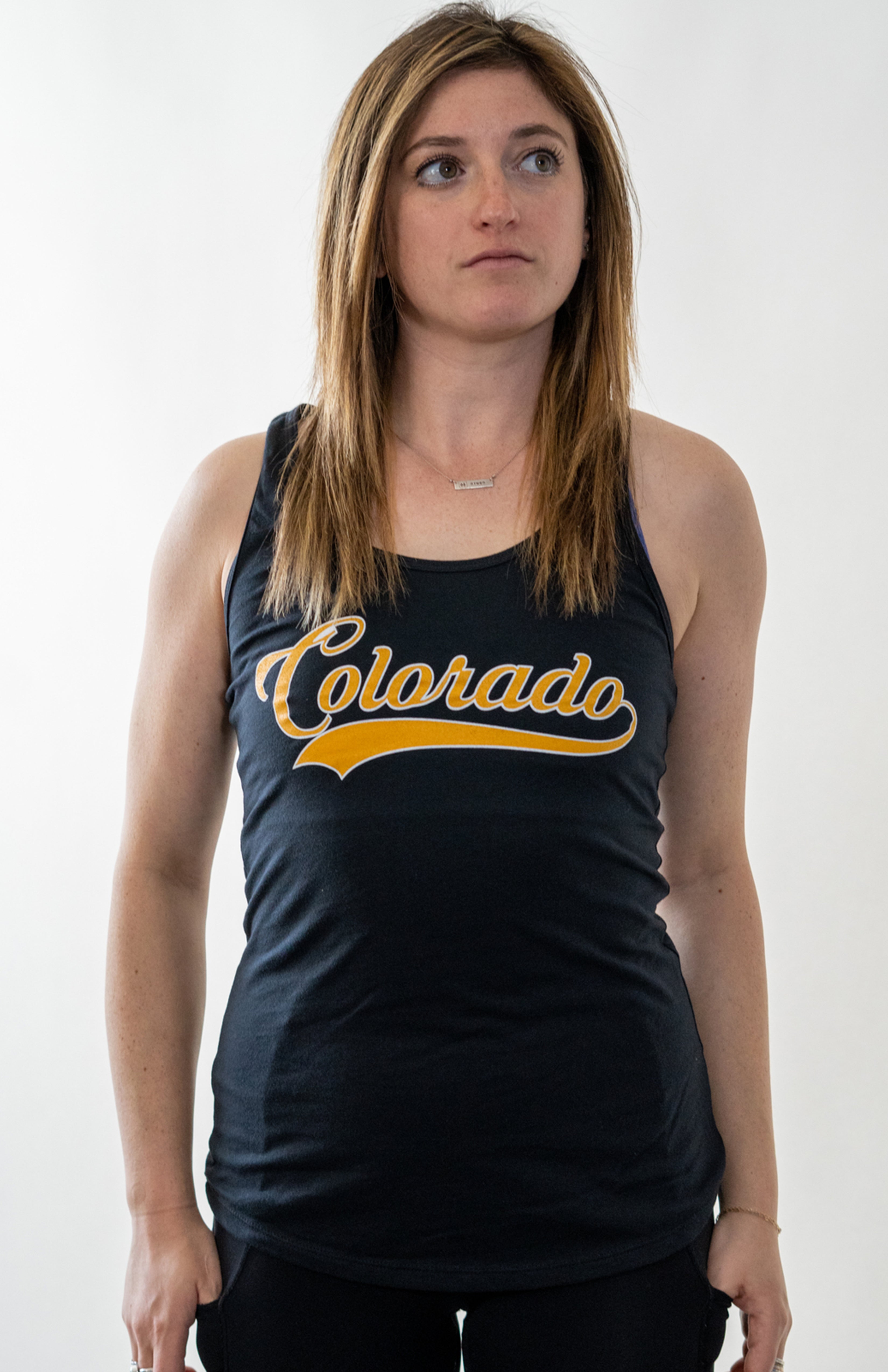 Colorado Baseball Text Racerback Tank Colorado Threads Clothing