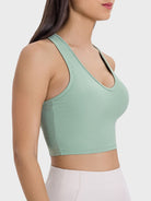 Scoop Neck Wide Strap Active Tank Trendsi