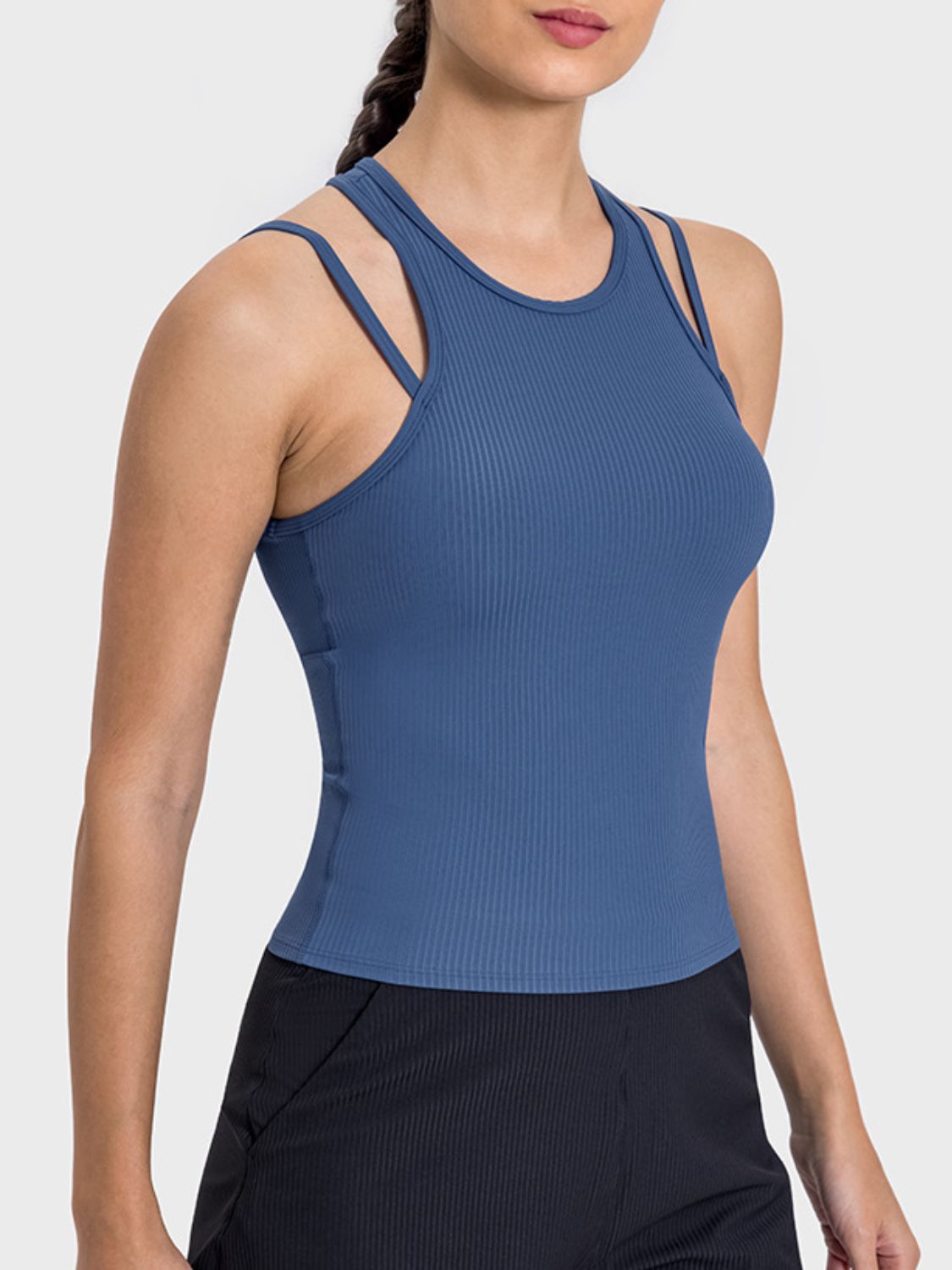 Cutout Round Neck Racerback Active Tank Trendsi