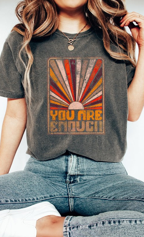 Sunrise You Are Enough Comfort Colors Graphic Tee Kissed Apparel