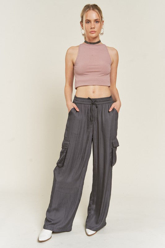 SATIN CARGO PANTS Jade By Jane