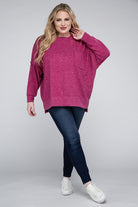 Plus Brushed Melange Drop Shoulder Sweater ZENANA