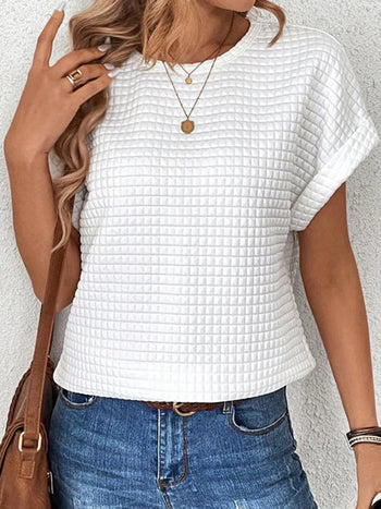 Round Neck Short Sleeve T-Shirt Trendsi