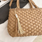 Braided Strap Paper Weave Shoulder Bag Trendsi