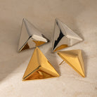 Stainless Steel 3D Triangle Earrings Trendsi