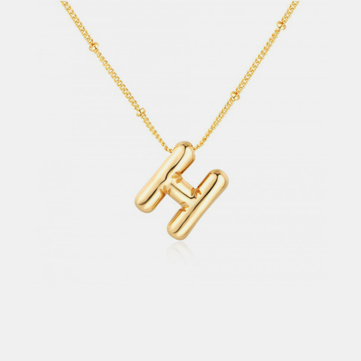 Gold-Plated Letter Pendant Necklace Trendsi