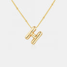 Gold-Plated Letter Pendant Necklace Trendsi