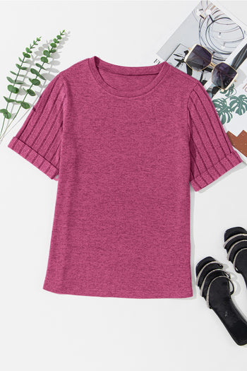 Round Neck Short Sleeve T-Shirt Trendsi